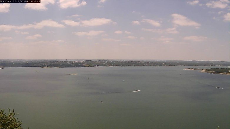 Lake Travis webcam, July 24, 2015 1:40 PM CT
