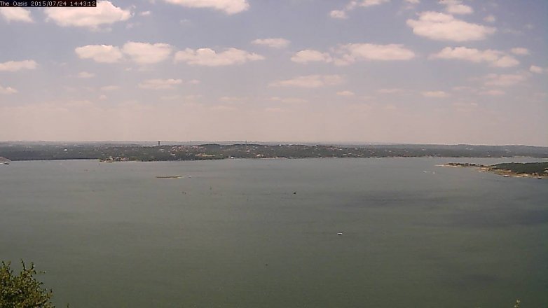 Lake Travis webcam, July 24, 2015 1:50 PM CT