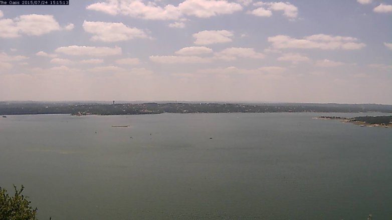 Lake Travis webcam, July 24, 2015 2:20 PM CT