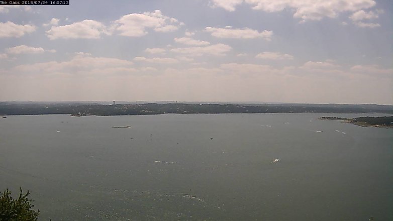 Lake Travis webcam, July 24, 2015 3:15 PM CT