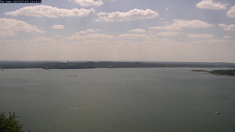 Lake Travis webcam, July 24, 2015 3:20 PM CT