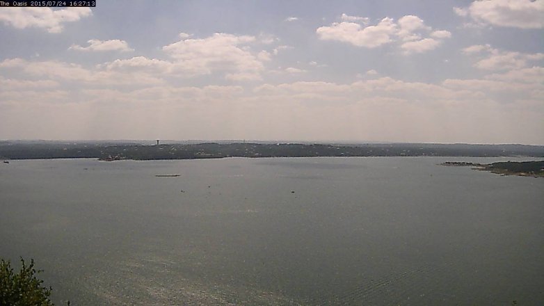 Lake Travis webcam, July 24, 2015 3:35 PM CT