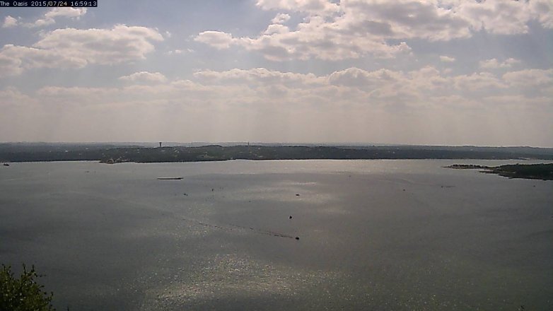 Lake Travis webcam, July 24, 2015 4:05 PM CT