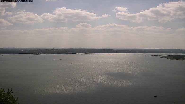 Lake Travis webcam, July 24, 2015 4:15 PM CT