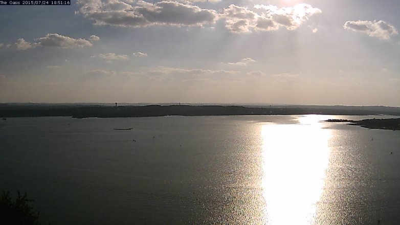 Lake Travis webcam, July 24, 2015 5:55 PM CT