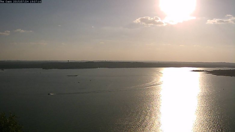 Lake Travis webcam, July 24, 2015 6:15 PM CT