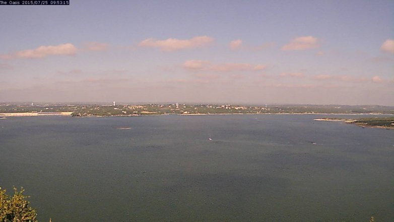 Lake Travis webcam, July 25, 2015 9:00 AM CT