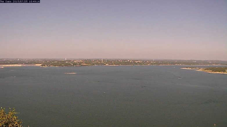 Lake Travis webcam, July 25, 2015 9:55 AM CT