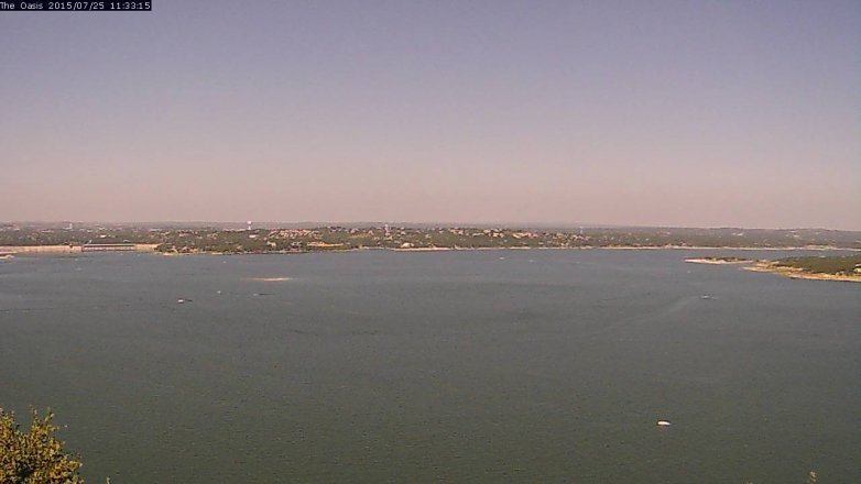 Lake Travis webcam, July 25, 2015 10:40 AM CT