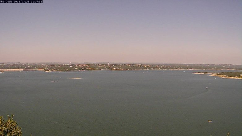 Lake Travis webcam, July 25, 2015 10:45 AM CT