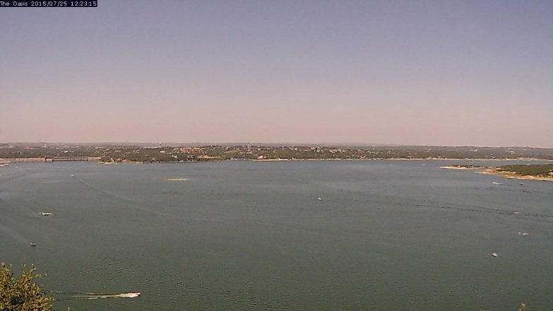 Lake Travis webcam, July 25, 2015 11:30 AM CT