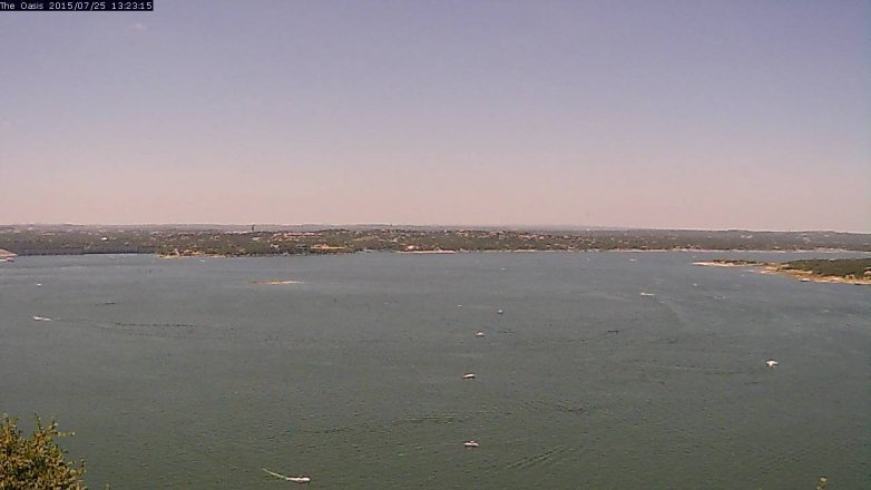 Lake Travis webcam, July 25, 2015 12:30 PM CT