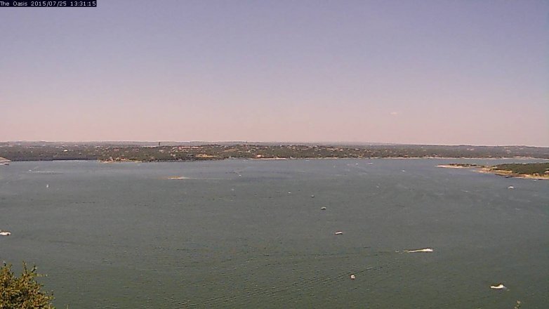 Lake Travis webcam, July 25, 2015 12:35 PM CT