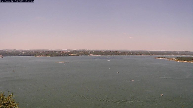 Lake Travis webcam, July 25, 2015 12:50 PM CT