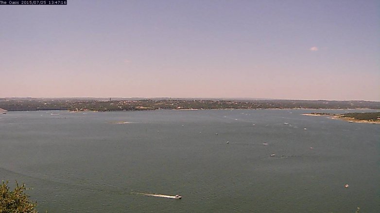 Lake Travis webcam, July 25, 2015 12:55 PM CT