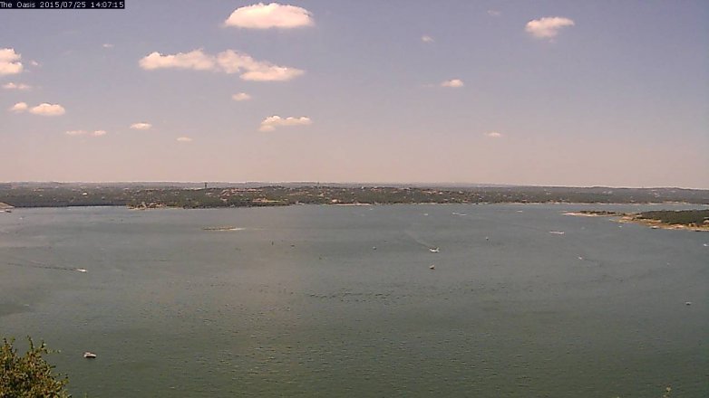 Lake Travis webcam, July 25, 2015 1:15 PM CT