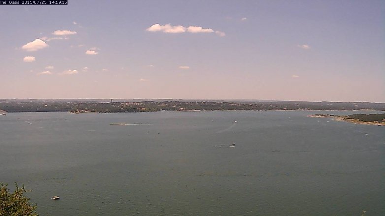 Lake Travis webcam, July 25, 2015 1:25 PM CT