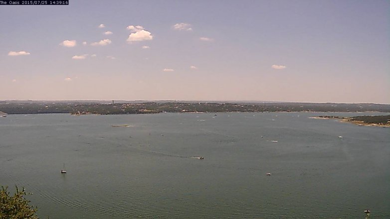 Lake Travis webcam, July 25, 2015 1:45 PM CT