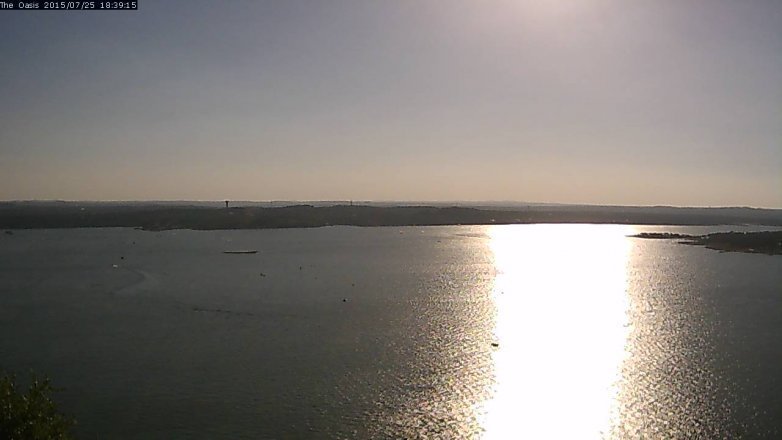 Lake Travis webcam, July 25, 2015 5:45 PM CT