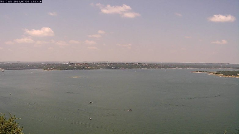 Lake Travis webcam, July 26, 2015 12:40 PM CT