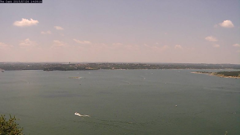 Lake Travis webcam, July 26, 2015 1:15 PM CT