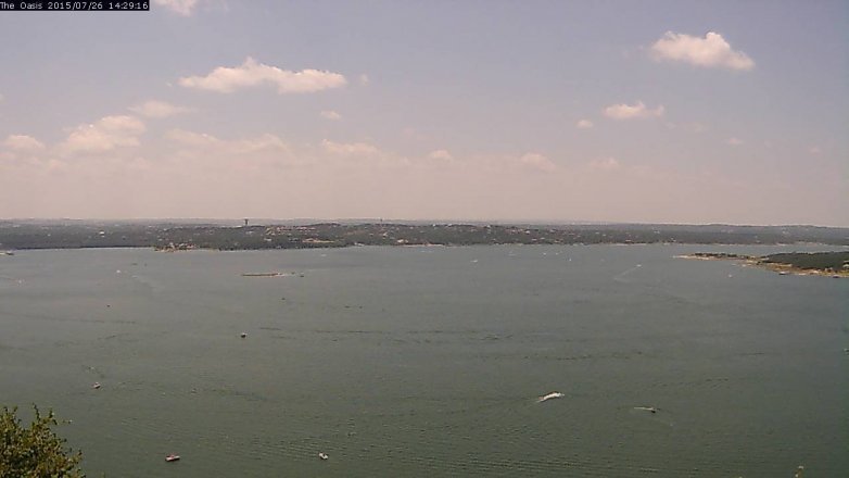 Lake Travis webcam, July 26, 2015 1:35 PM CT