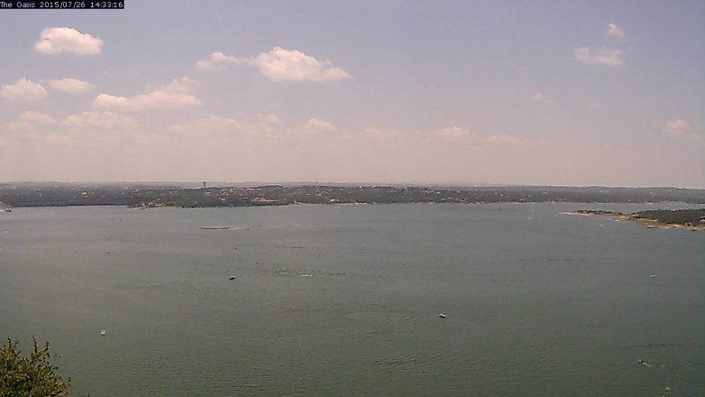 Lake Travis webcam, July 26, 2015 1:40 PM CT