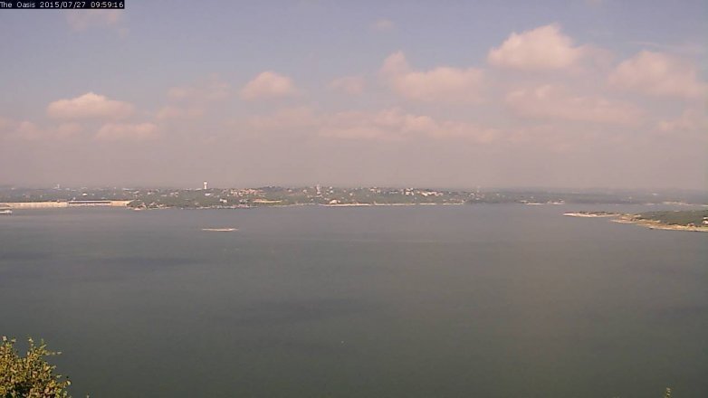 Lake Travis webcam, July 27, 2015 9:05 AM CT