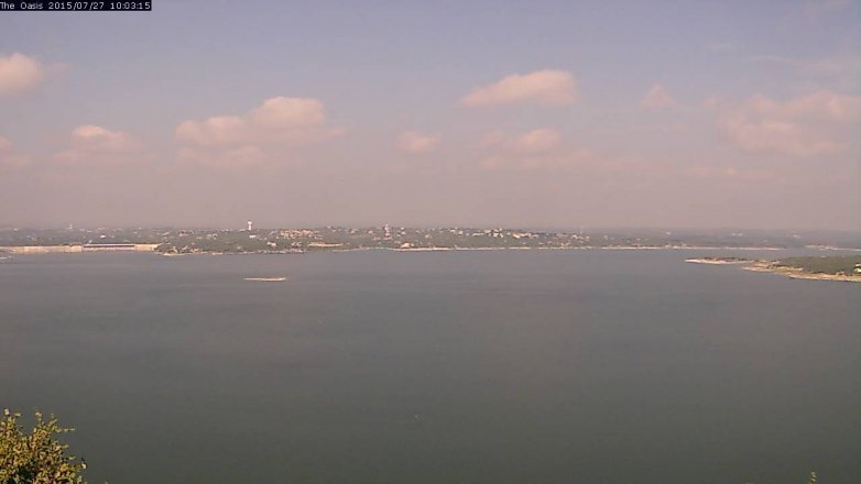 Lake Travis webcam, July 27, 2015 9:10 AM CT