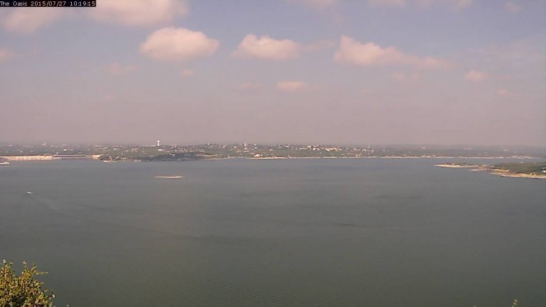 Lake Travis webcam, July 27, 2015 9:25 AM CT