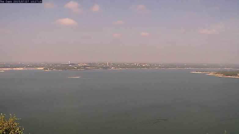Lake Travis webcam, July 27, 2015 9:35 AM CT