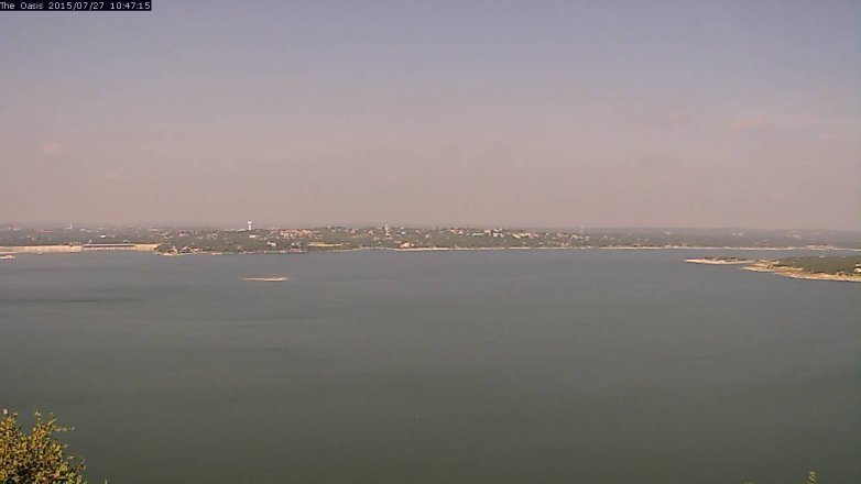 Lake Travis webcam, July 27, 2015 9:55 AM CT