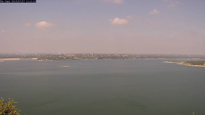 Lake Travis webcam, July 27, 2015 10:15 AM CT