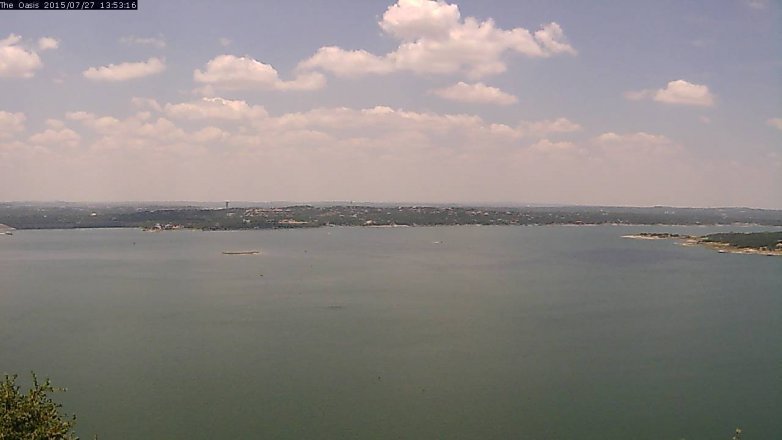 Lake Travis webcam, July 27, 2015 1:00 PM CT