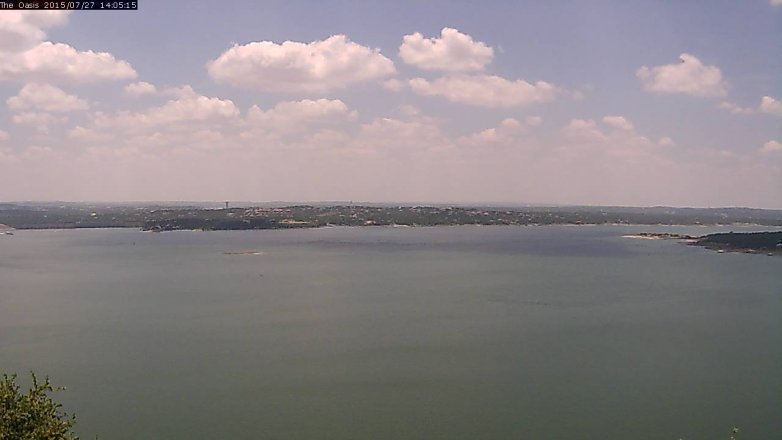 Lake Travis webcam, July 27, 2015 1:10 PM CT