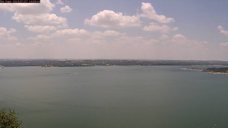 Lake Travis webcam, July 27, 2015 1:15 PM CT