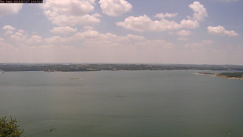 Lake Travis webcam, July 27, 2015 1:20 PM CT