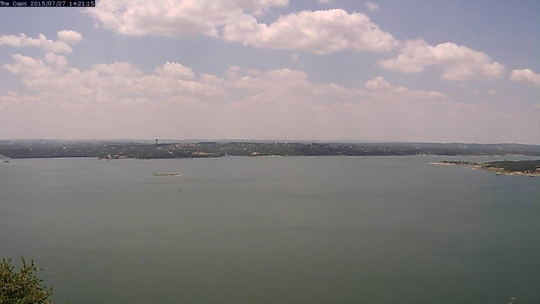 Lake Travis webcam, July 27, 2015 1:30 PM CT