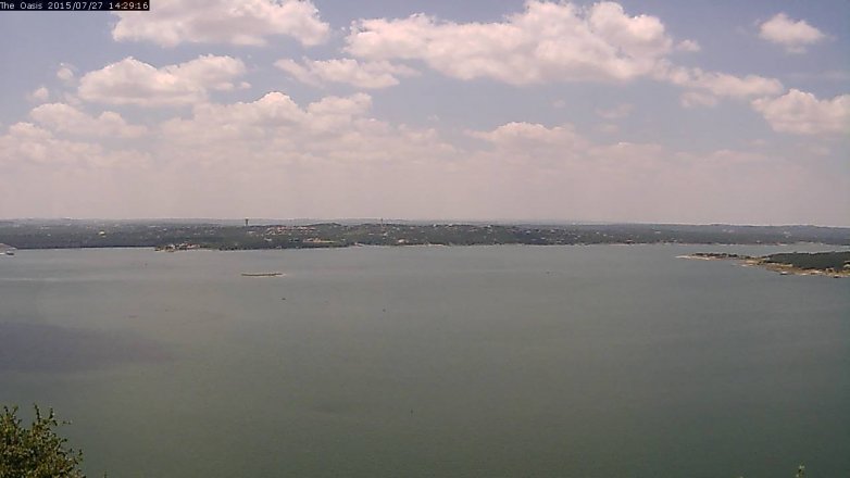 Lake Travis webcam, July 27, 2015 1:35 PM CT