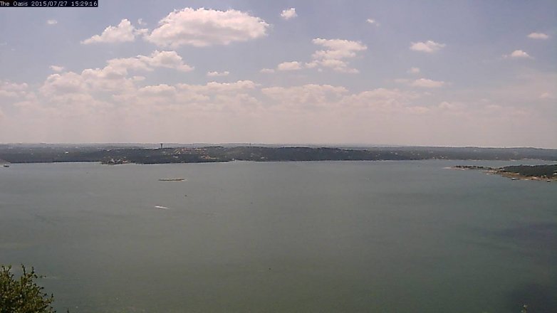 Lake Travis webcam, July 27, 2015 2:35 PM CT