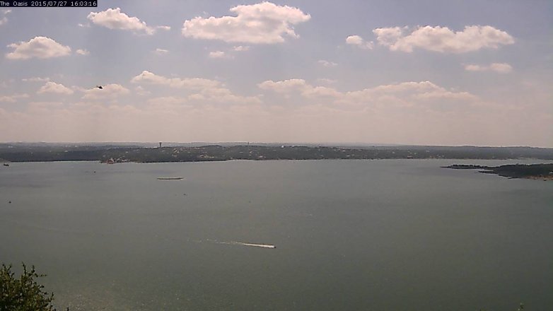 Lake Travis webcam, July 27, 2015 3:10 PM CT