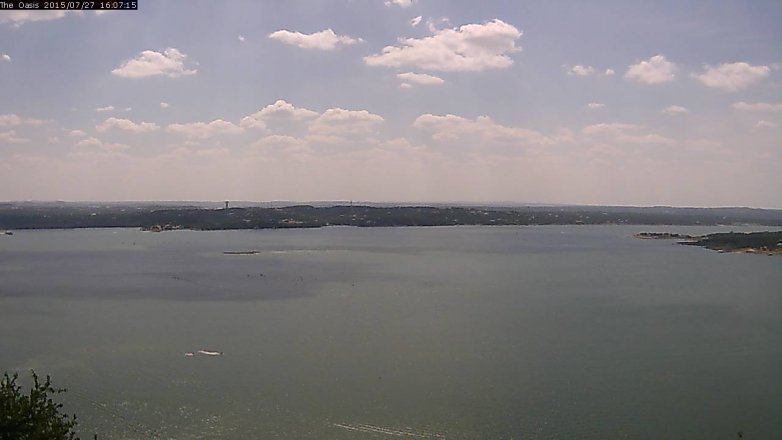 Lake Travis webcam, July 27, 2015 3:15 PM CT