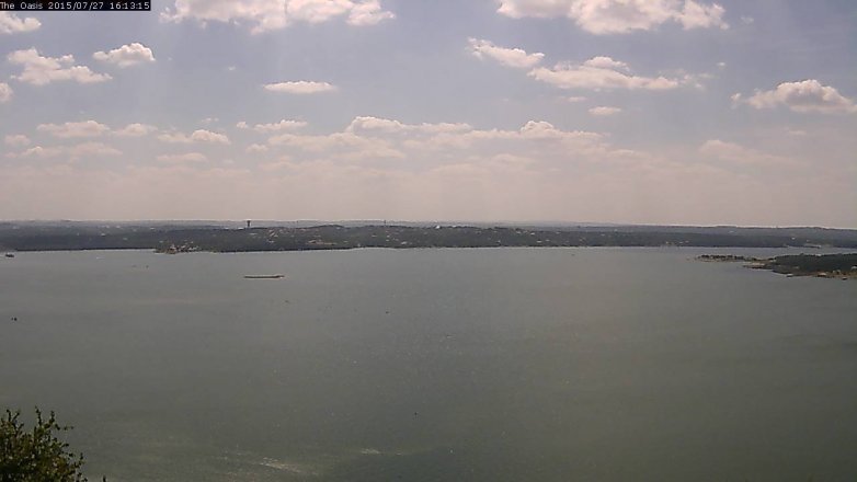 Lake Travis webcam, July 27, 2015 3:20 PM CT