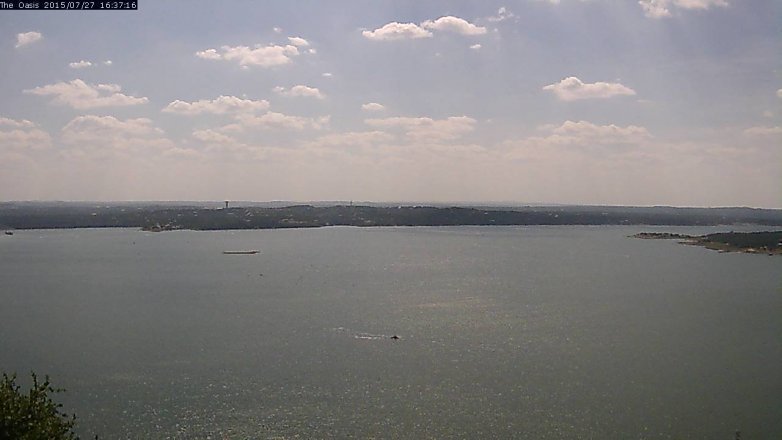 Lake Travis webcam, July 27, 2015 3:45 PM CT