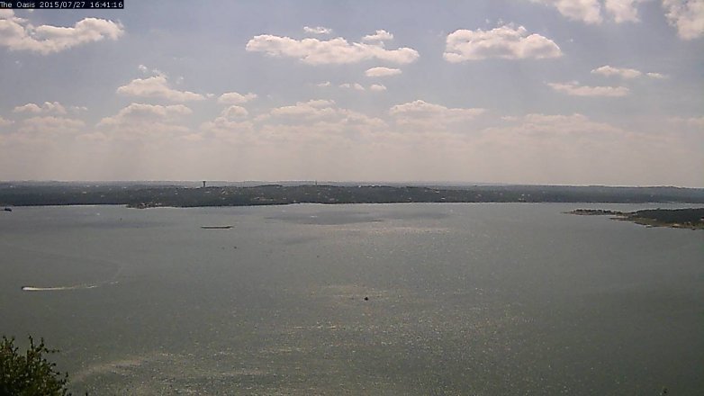 Lake Travis webcam, July 27, 2015 3:50 PM CT