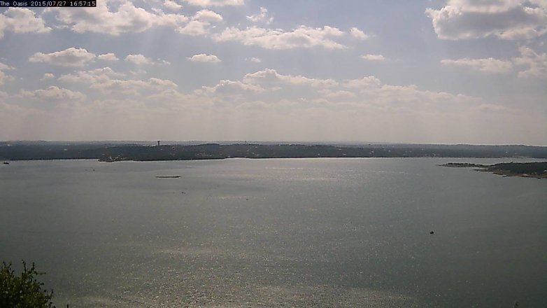 Lake Travis webcam, July 27, 2015 4:05 PM CT