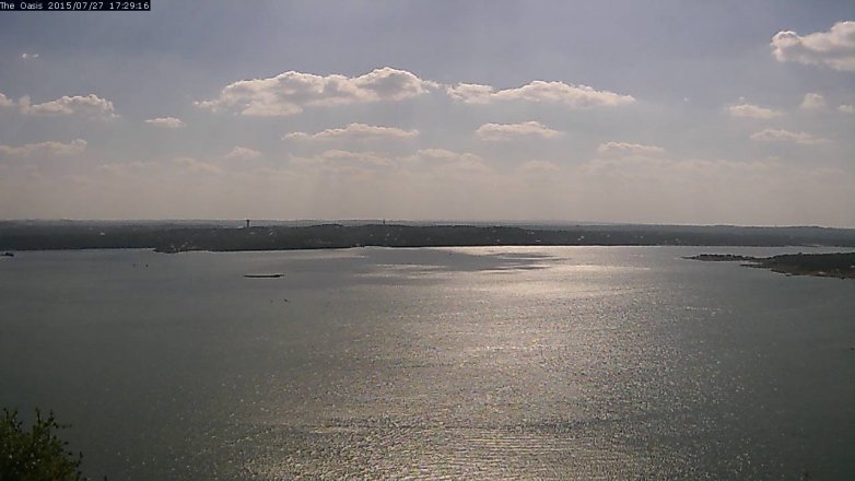 Lake Travis webcam, July 27, 2015 4:35 PM CT