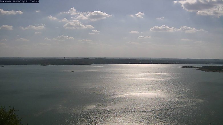 Lake Travis webcam, July 27, 2015 4:50 PM CT