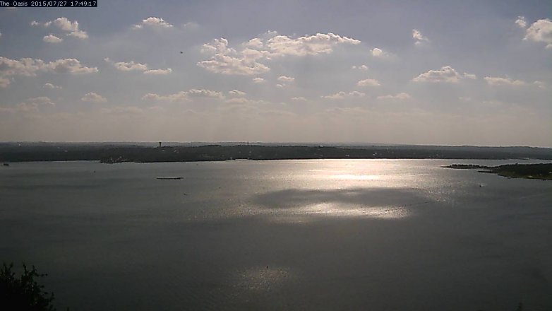 Lake Travis webcam, July 27, 2015 4:55 PM CT