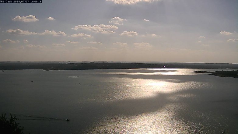 Lake Travis webcam, July 27, 2015 5:15 PM CT